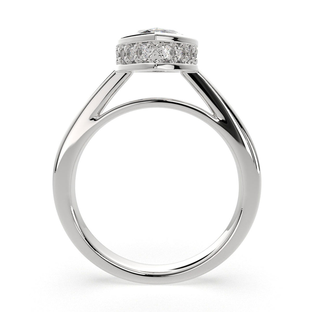 Xenia Marquise Cut Halo Pave Solitaire Engagement Ring Setting - Nivetta
