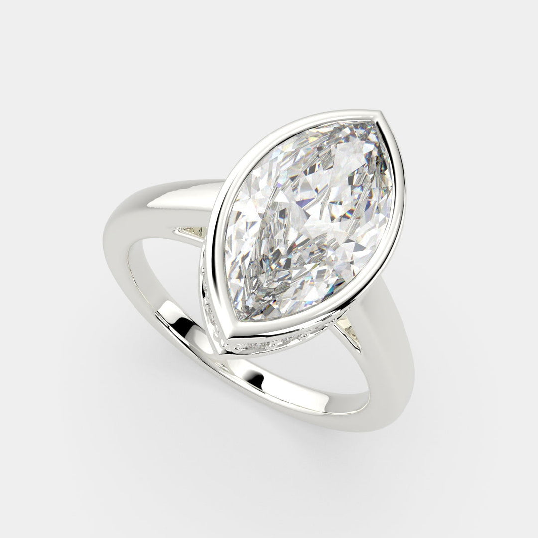 Xenia Marquise Cut Halo Pave Solitaire Engagement Ring Setting - Nivetta