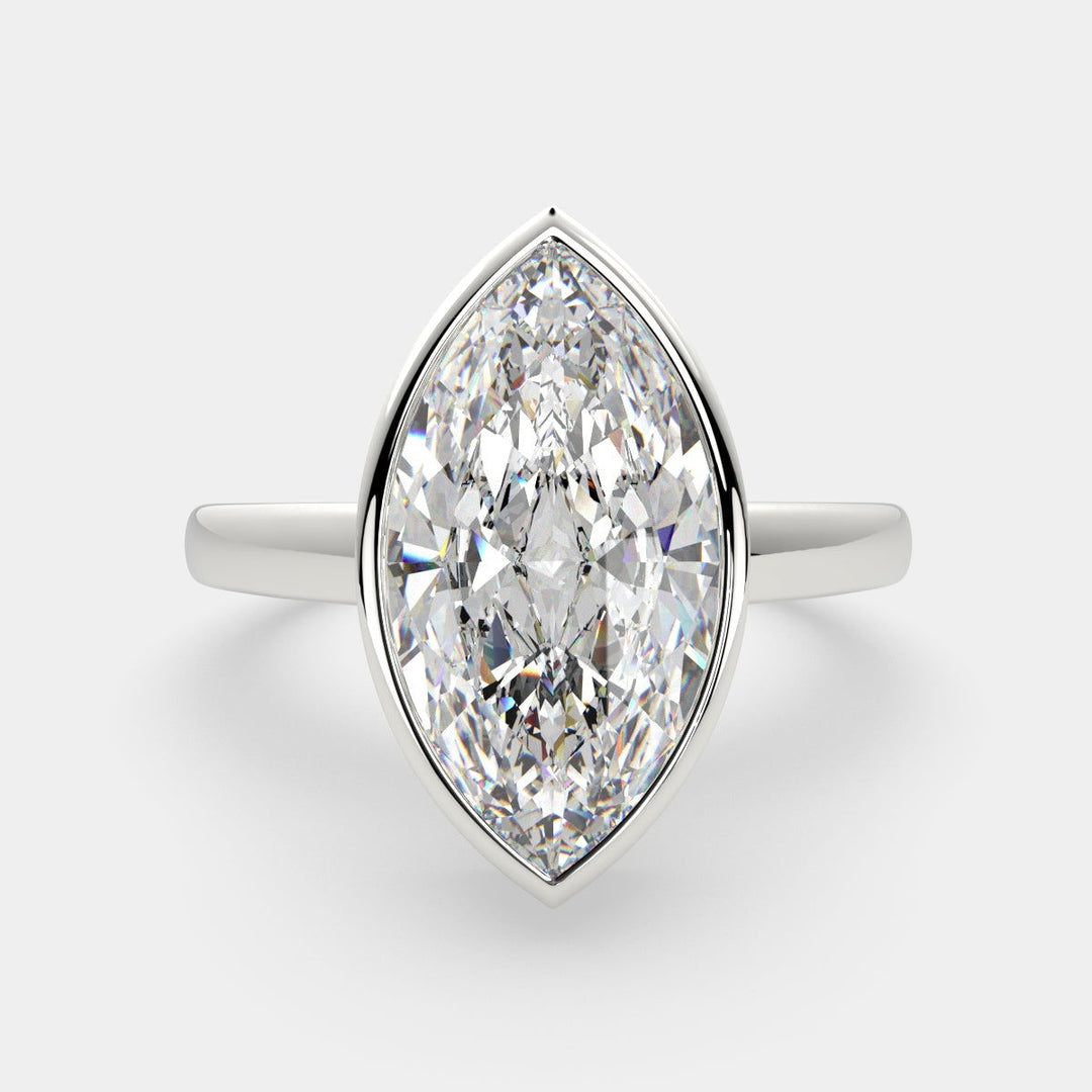 Xenia Marquise Cut Halo Pave Solitaire Engagement Ring Setting - Nivetta