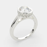 Load image into Gallery viewer, Xenia Oval Cut Halo Pave Solitaire Engagement Ring Setting - Nivetta