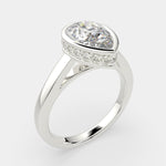 Load image into Gallery viewer, Xenia Pear Cut Halo Pave Solitaire Engagement Ring Setting - Nivetta