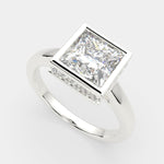 Load image into Gallery viewer, Xenia Princess Cut Halo Pave Solitaire Engagement Ring Setting - Nivetta