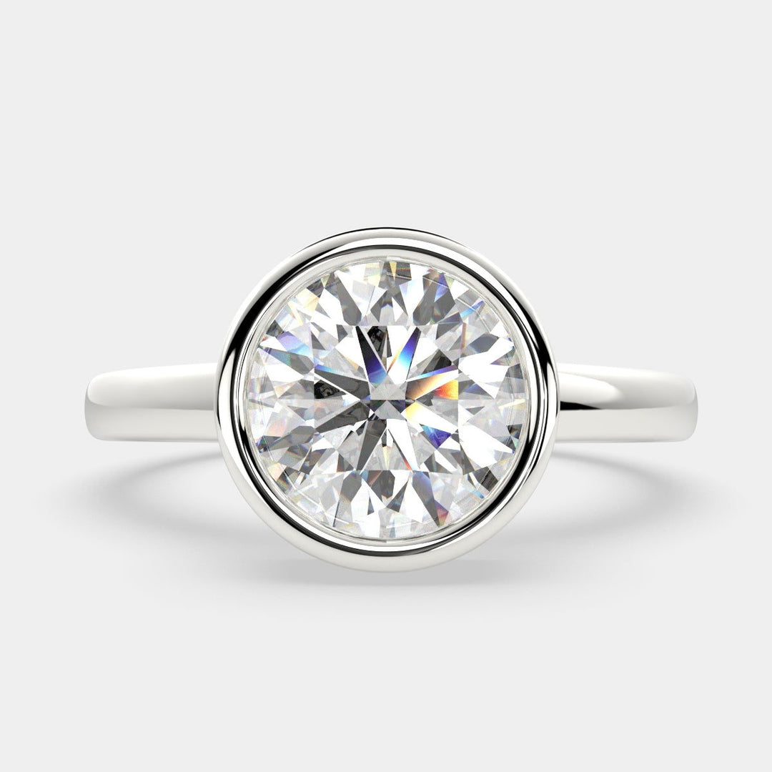 Xenia Round Cut Halo Pave Solitaire Engagement Ring Setting - Nivetta
