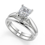 Load image into Gallery viewer, Yadira Classic Cathedral Solitaire Princess Cut Diamond Engagement Ring - Nivetta