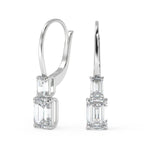 Load image into Gallery viewer, Yazmin Emerald Cut 6 Prong Stacked Earrings Leverback - Nivetta