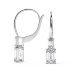 Load image into Gallery viewer, Yazmin Emerald Cut 6 Prong Stacked Earrings Leverback - Nivetta