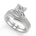Load image into Gallery viewer, Zaria Bypass Micro Pave Princess Cut Diamond Engagement Ring - Nivetta