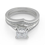 Load image into Gallery viewer, Zaria Bypass Micro Pave Princess Cut Diamond Engagement Ring - Nivetta