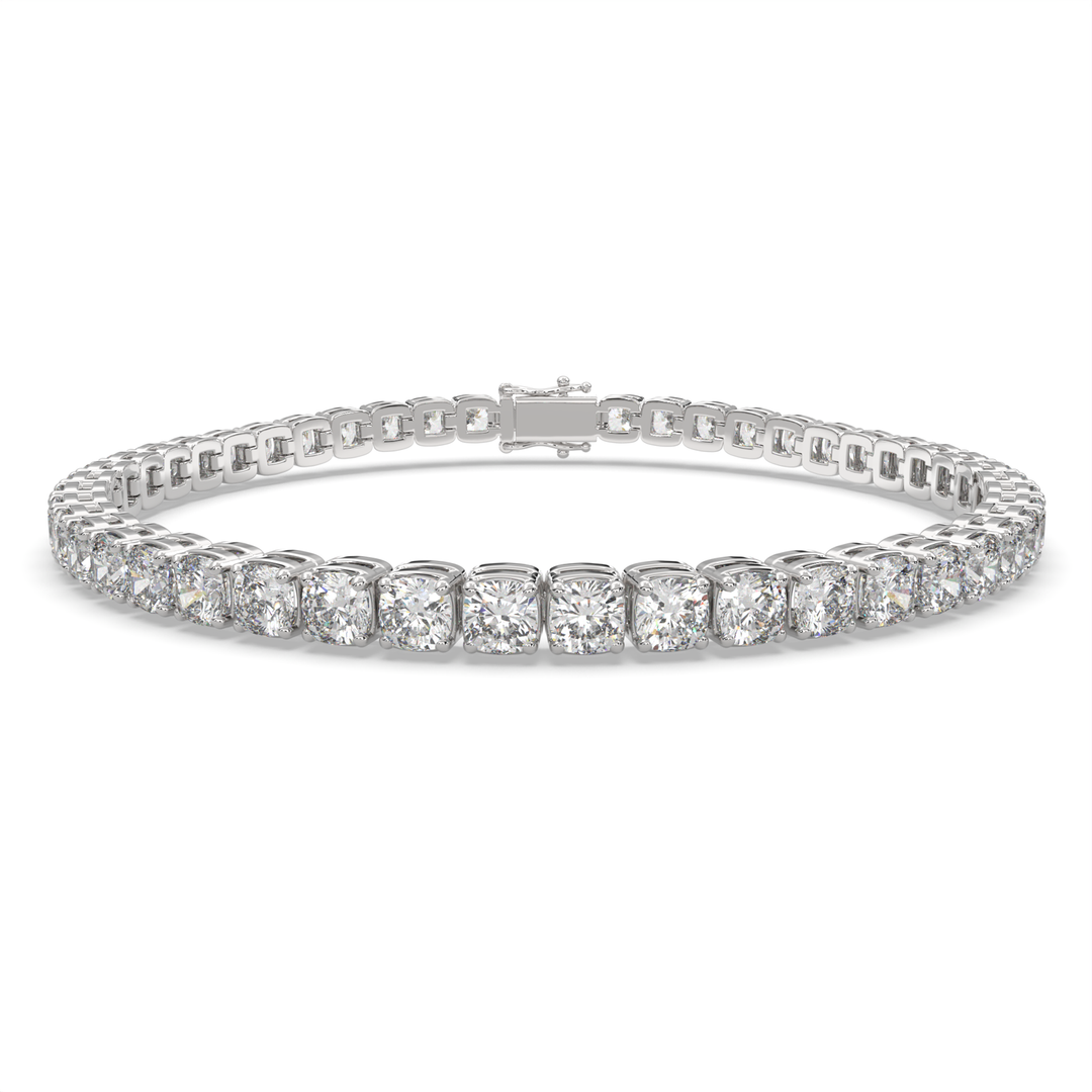 Zephyrine Cushion Cut Diamond Tennis Bracelet Prong Set (10 ctw) - Nivetta
