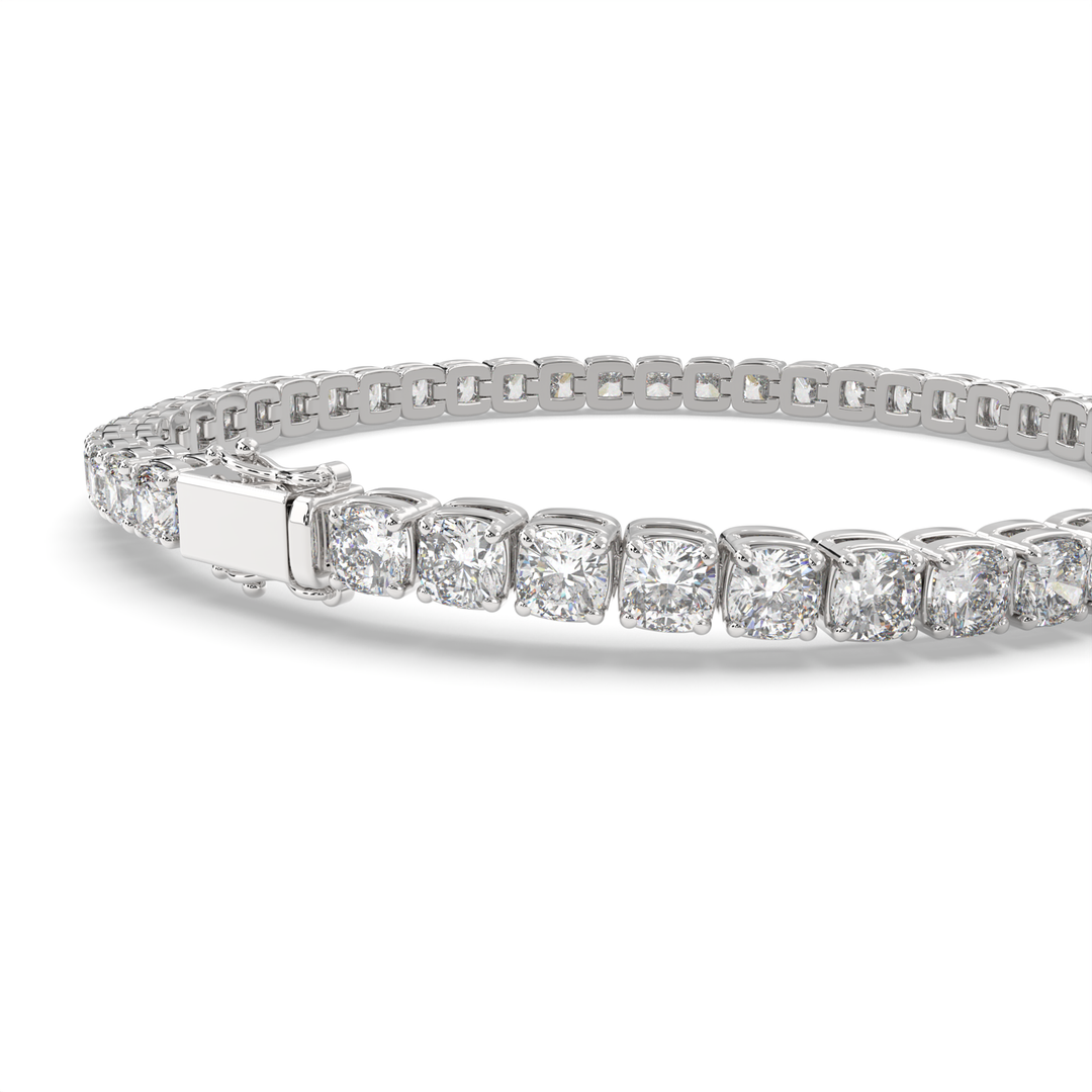 Zephyrine Cushion Cut Diamond Tennis Bracelet Prong Set (10 ctw) - Nivetta