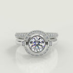 Load and play video in Gallery viewer, Maleah Halo Bezel Set Princess Cut Diamond Engagement Ring
