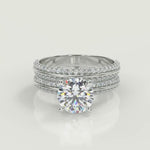 Load and play video in Gallery viewer, Faith Knife Edge Pave Double Sided Cushion Cut Engagement Ring