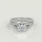 Load and play video in Gallery viewer, Denisse Cathedral 4 Prong Cushion Cut Diamond Engagement Ring