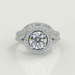 Load and play video in Gallery viewer, Eva 3 Row Pave Princess Cut Diamond Engagement Ring