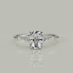 Load and play video in Gallery viewer, Monique Cushion Cut Hidden Halo Side Stones 4 Prong Claw Set Engagement Ring Setting