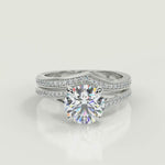 Load and play video in Gallery viewer, Zaria Bypass Micro Pave Princess Cut Diamond Engagement Ring