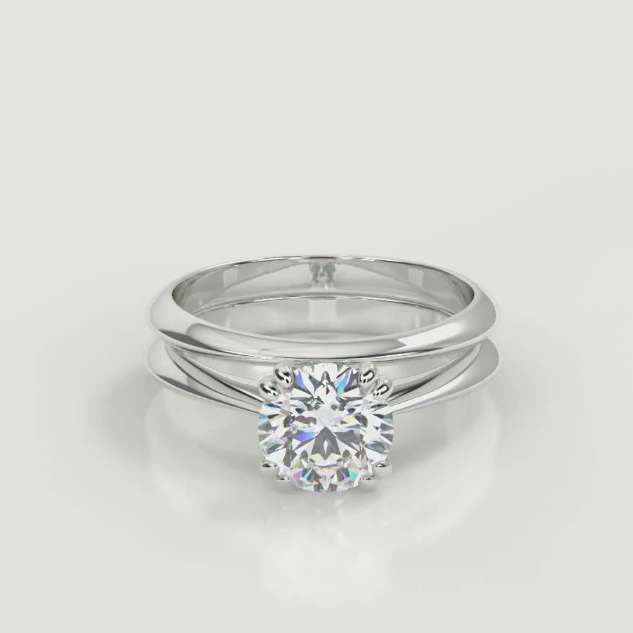Ashlyn Double Prong Solitaire Cushion Cut Diamond Engagement Ring Nivetta