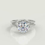 Load and play video in Gallery viewer, Alana 4 Claw Compass Set Solitaire Round Cut Diamond Engagement Ring