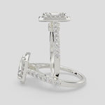 Load and play video in Gallery viewer, Bianca Radiant Cut Halo Pave Engagement Ring Setting