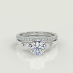 Load and play video in Gallery viewer, Harper Baguette Accents Princess Cut Diamond Engagement Ring