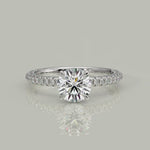 Load and play video in Gallery viewer, Sonya Round Cut Pave Hidden Halo Engagement Ring Setting
