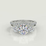 Load and play video in Gallery viewer, Sherlyn 3 Stone Solitaire Cushion Cut Diamond Engagement Ring