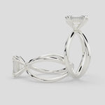 Load and play video in Gallery viewer, Tatiana Emerald Cut Solitaire Split Shank Engagement Ring Setting