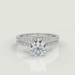 Load and play video in Gallery viewer, Taylor French Pave Classic Cushion Cut Diamond Engagement Ring
