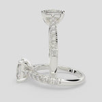 Load and play video in Gallery viewer, Ginevra Princess Cut Tapered Engagement Ring Setting