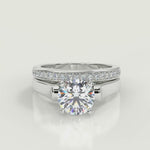 Load and play video in Gallery viewer, Teresa 4 Prong Cathedral Solitaire Cushion Cut Engagement Ring