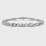 Load and play video in Gallery viewer, Marcelline Round Cut Diamond Tennis Bracelet S-Link (4 ctw)