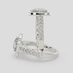 Load and play video in Gallery viewer, Amalia Round Cut Halo Pave Engagement Ring Setting