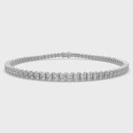 Load and play video in Gallery viewer, Marigold Princess Cut Diamond Tennis Bracelet Prong Set (4 ctw)