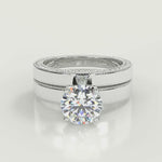 Load and play video in Gallery viewer, Karlee Hand Carved Milgrain Solitaire Cushion Cut Diamond Engagement Ring