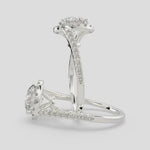 Load and play video in Gallery viewer, Paloma Round Cut Pave Halo Engagement Ring Setting