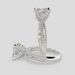 Load and play video in Gallery viewer, Daria Princess Cut Pave 6 Prong Engagement Ring Setting