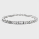 Load and play video in Gallery viewer, Eulalia Princess Cut Diamond Tennis Bracelet Prong Set (8 ctw)