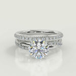 Load and play video in Gallery viewer, Jocelynn Pave Twist Infinity Rope Princess Cut Diamond Engagement Ring
