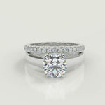 Load and play video in Gallery viewer, Kaylie Trellis 4 Prong Solitaire Cushion Cut Engagement Ring