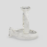 Load and play video in Gallery viewer, Valentina Emerald Cut Solitaire Tapered Milgrain Engagement Ring Setting