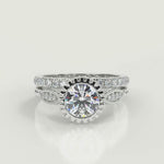 Load and play video in Gallery viewer, Elle Bezel Set Milgrain Pave Princess Cut Diamond Engagement Ring