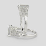Load and play video in Gallery viewer, Nadia Emerald Cut Pave Milgrain Engagement Ring Setting