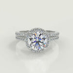 Load and play video in Gallery viewer, Sierra Classic Halo Pave Cushion Cut Diamond Engagement Ring