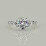 Load and play video in Gallery viewer, Carissa Pear Cut Pave Shared Prong Claw Set Engagement Ring Setting