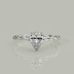 Load and play video in Gallery viewer, Olivia Pear Cut Rope Hidden Halo Twist Claw Set Engagement Ring Setting
