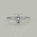 Load and play video in Gallery viewer, Juliet Pear Cut Trilogy Pave 4 Prong Claw Set Engagement Ring Setting