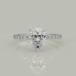 Load and play video in Gallery viewer, Sylvie Pear Cut Pave Hidden Halo 4 Prong Claw Set Engagement Ring Setting