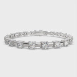 Load and play video in Gallery viewer, Florimel Round Cut Diamond Tennis Bracelet Prong Set (8 ctw)