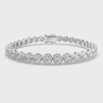 Load and play video in Gallery viewer, Melusine Round Cut Diamond Tennis Bracelet Milgrain Bezel (6 ctw)