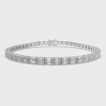 Load and play video in Gallery viewer, Isabeau Emerald Cut Diamond Tennis Bracelet Prong Set (8 ctw)